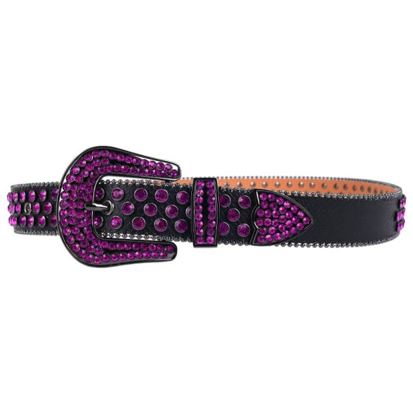 Black DNA Belt with Purple Rhinestone (5)