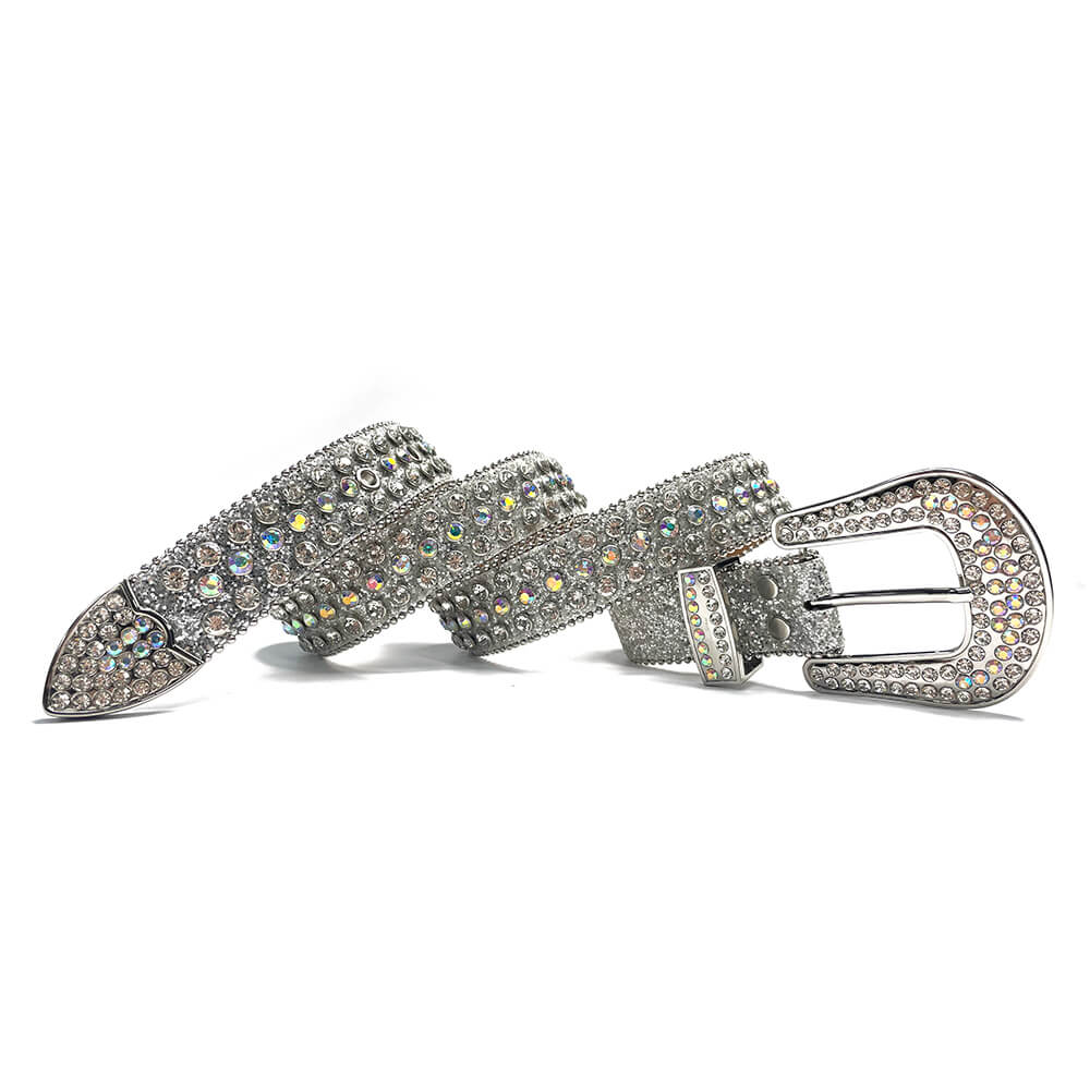 Fashion Silver DNA Belt with Colorful Rhinestone for Women