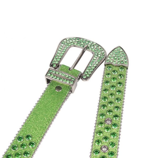Green DNA Belt with Green Rhinestone (6)