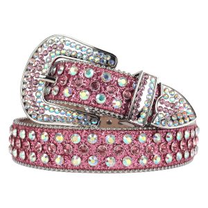 Pink DNA Belt with Colorful Bling Rhinestones (1)