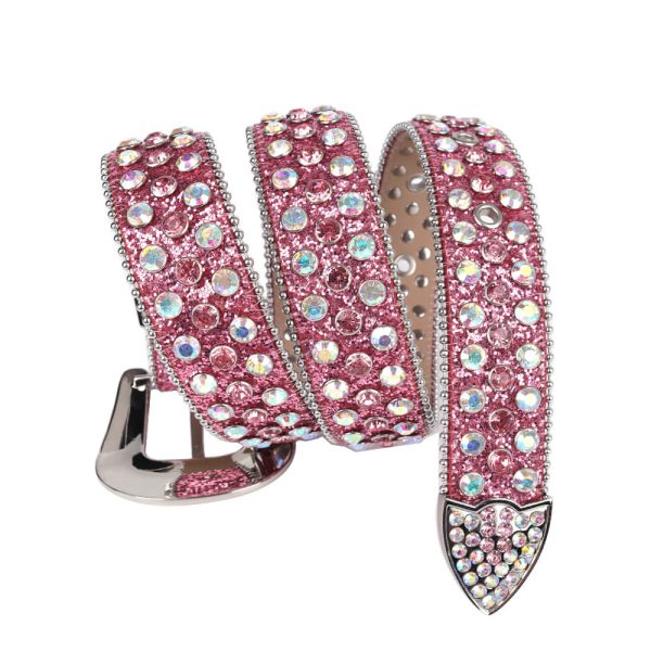 Pink DNA Belt with Colorful Bling Rhinestones (4)