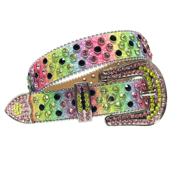 rhinestone belt with a bedazzled belt buckle